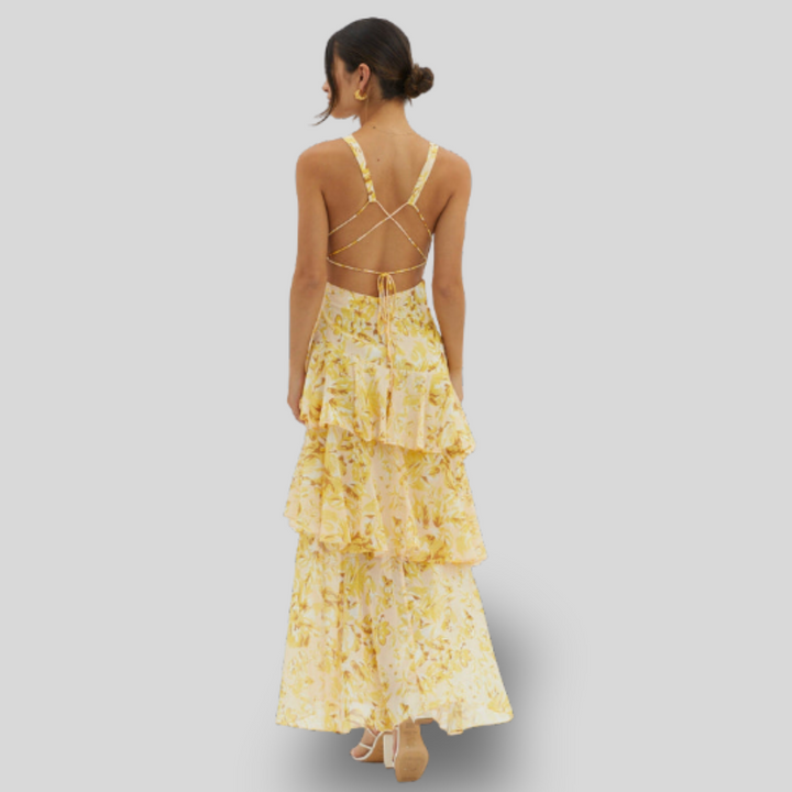 Carmelia | Ruffle Tiered Floral Maxi Dress