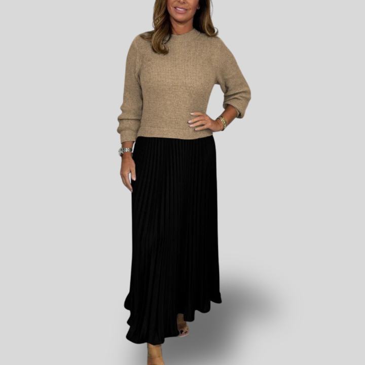 Isla | Knit Sweater & Pleated Skirt Set