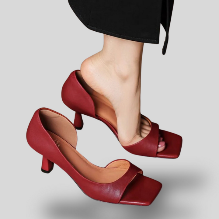 Selene | Square-Toe Kitten Heels