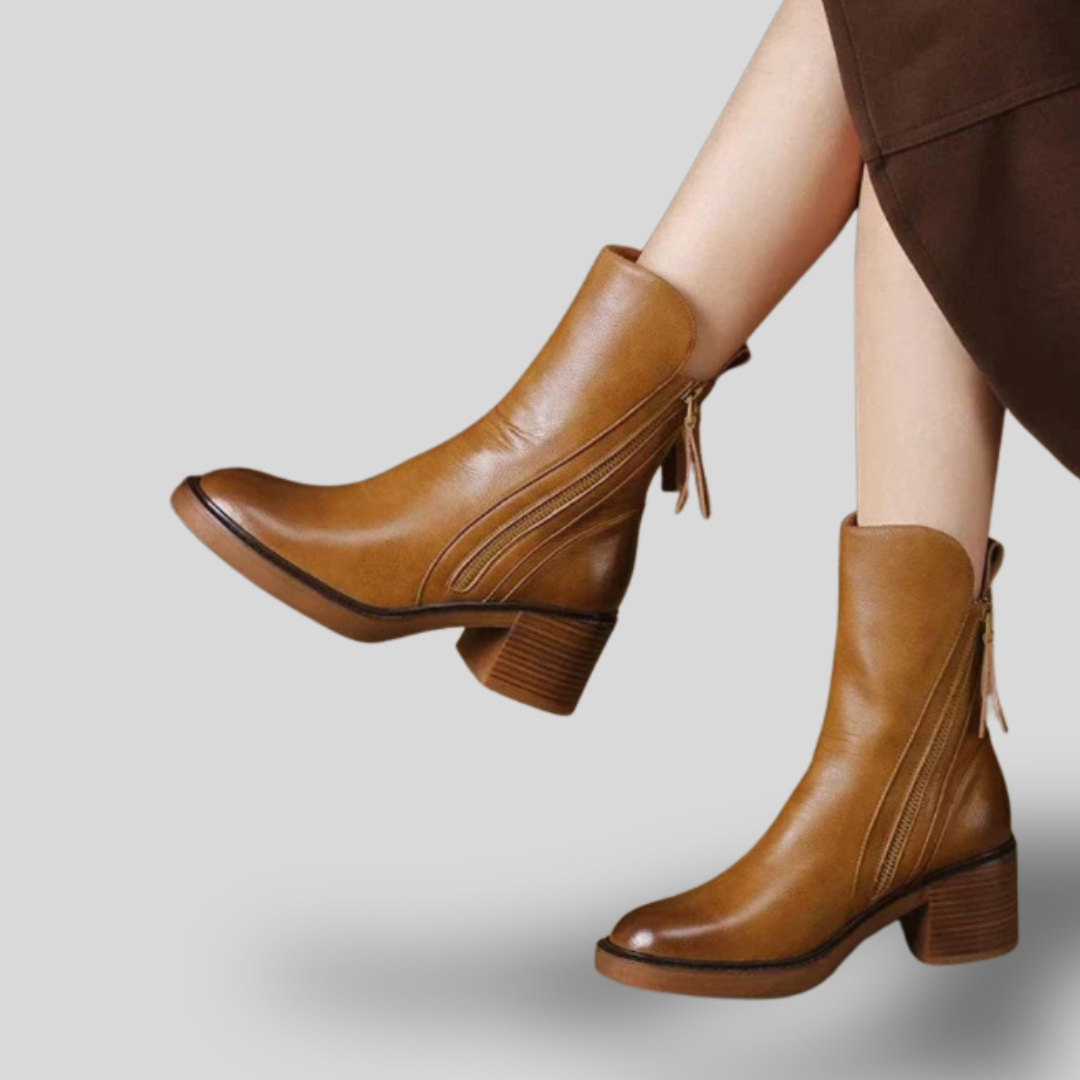 Elena | Classic Mid-Heel Ankle Boots