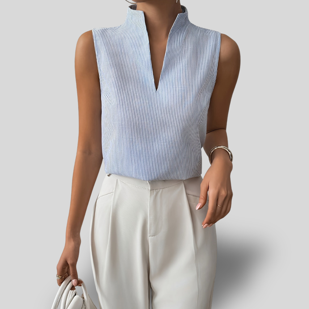 Alvyna | Pleated V-Neck Blouse
