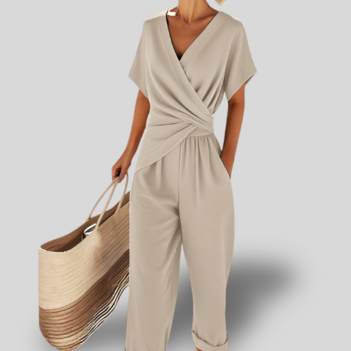 Grace | Elegant Draped Waist Jumpsuit