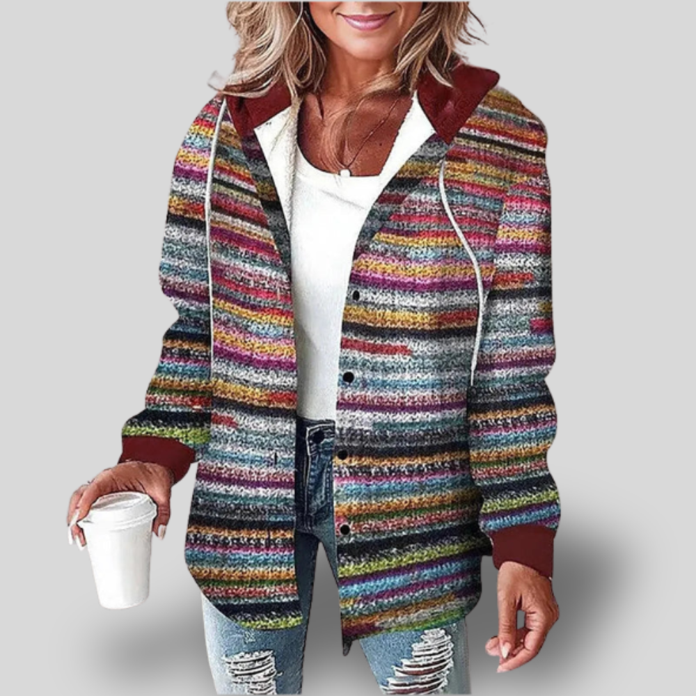 Bella | Cozy Hooded Plaid Jacket