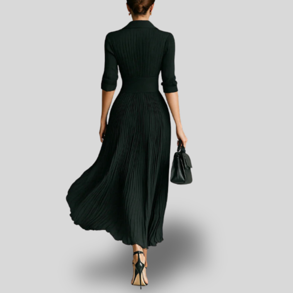 Élodie | Pleated Elegance Shirt Dress