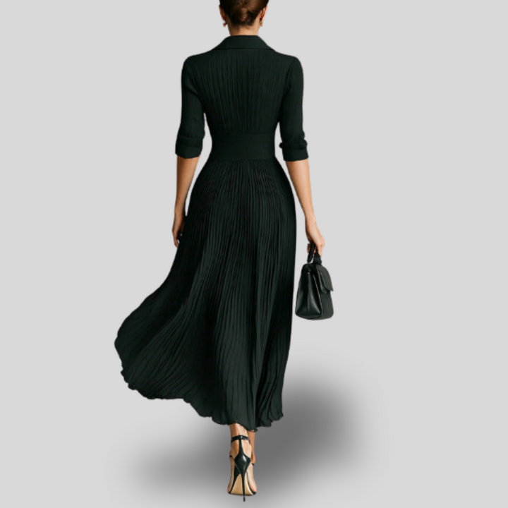 Élodie | Pleated Elegance Shirt Dress