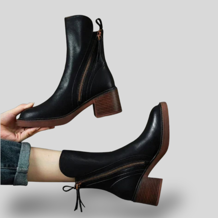 Elena | Classic Mid-Heel Ankle Boots
