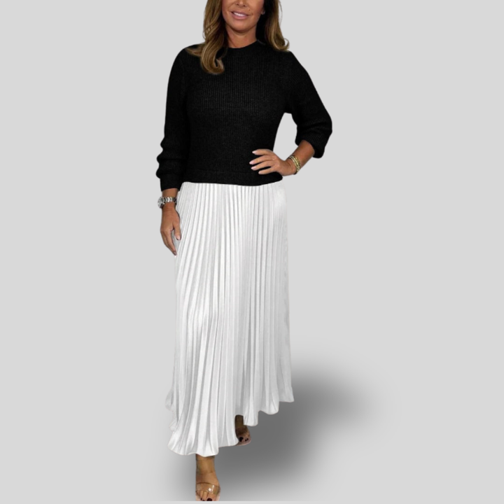 Isla | Knit Sweater & Pleated Skirt Set