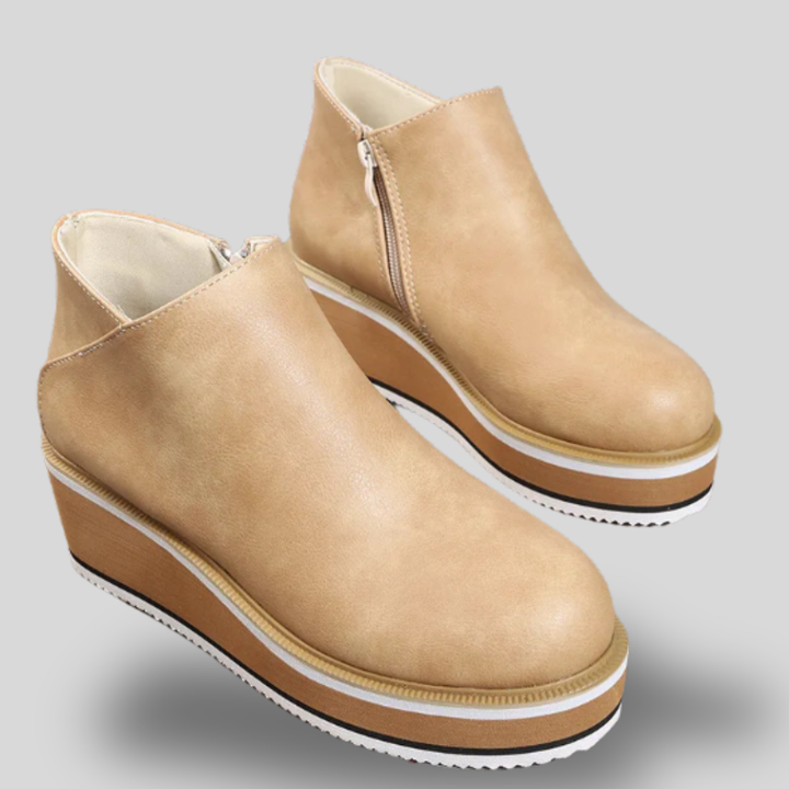 Everlyn| Cozy Side-Zip Wedge Boots