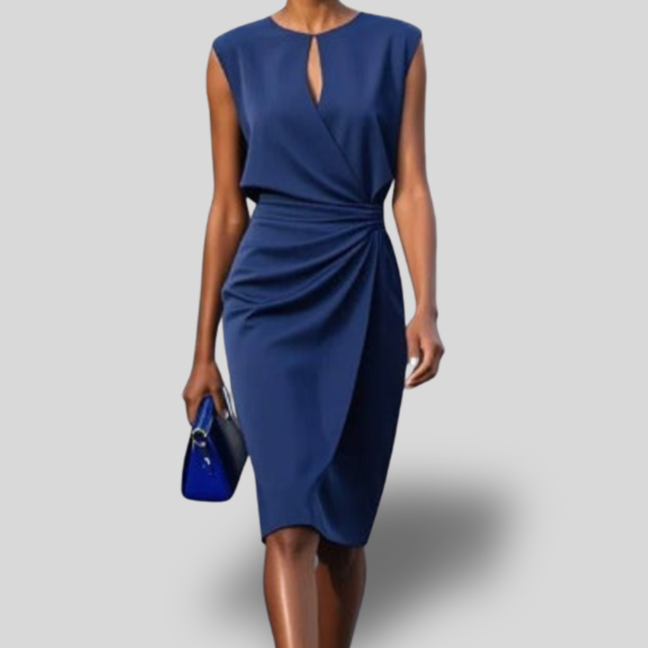 Élise | Draped Elegance Midi Dress