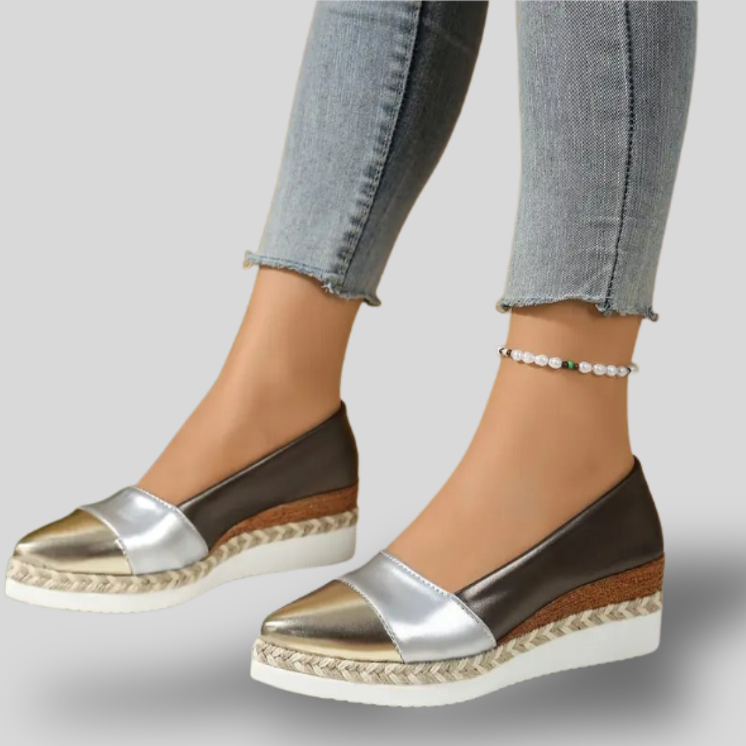 Soléa | Colorblock Espadrille Platform Flats