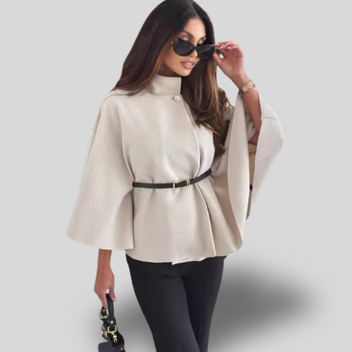Isabella | Belted Cape-Style Sweater Top