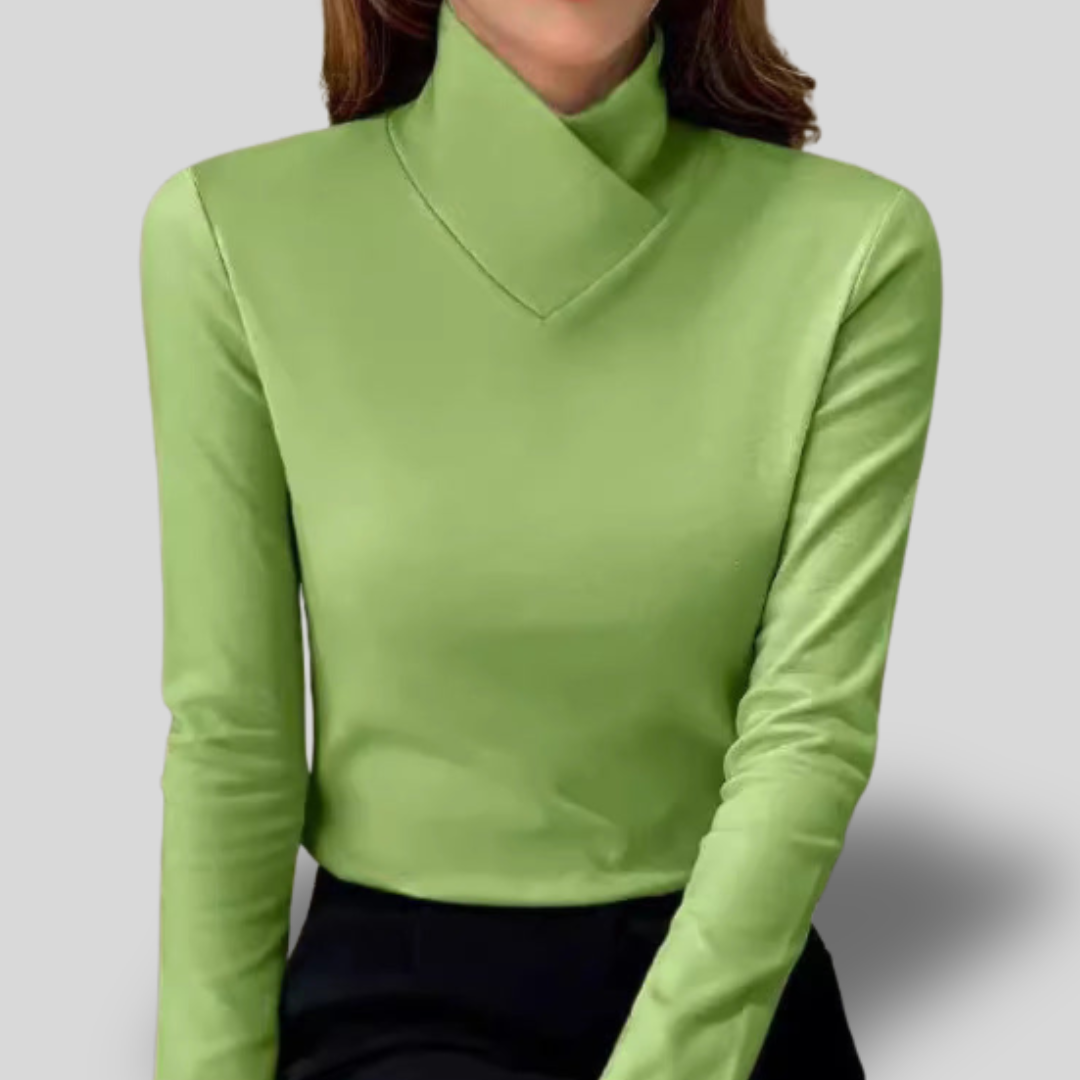 Elara | Asymmetrical Mock Neck Top