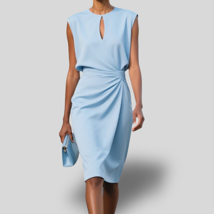 Élise | Draped Elegance Midi Dress