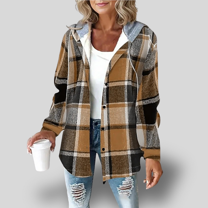 Bella | Cozy Hooded Plaid Jacket