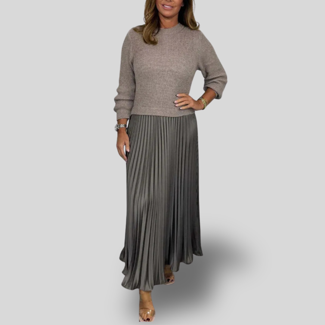 Isla | Knit Sweater & Pleated Skirt Set