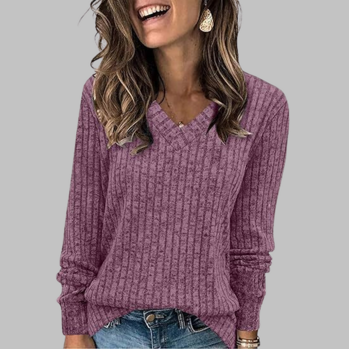 Celina | Relaxed Fit V-Neck Knit Sweater