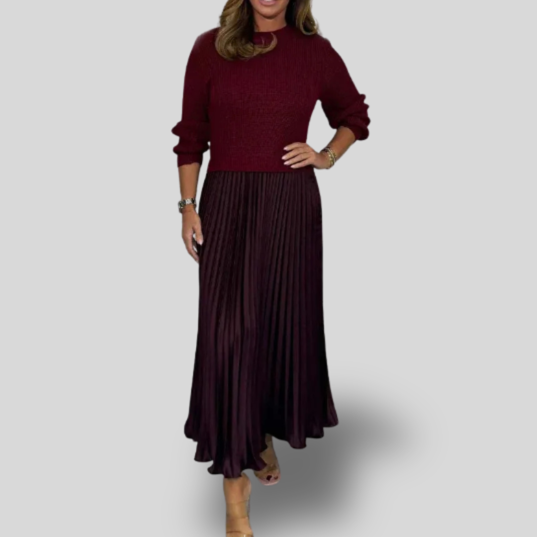 Isla | Knit Sweater & Pleated Skirt Set