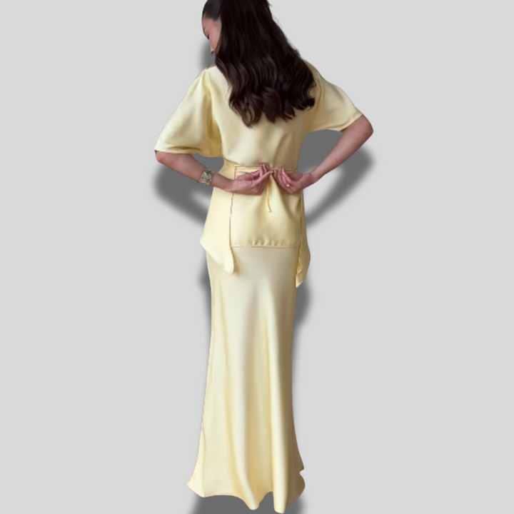 Elise | Off-shoulder Tie Top & Skirt Set