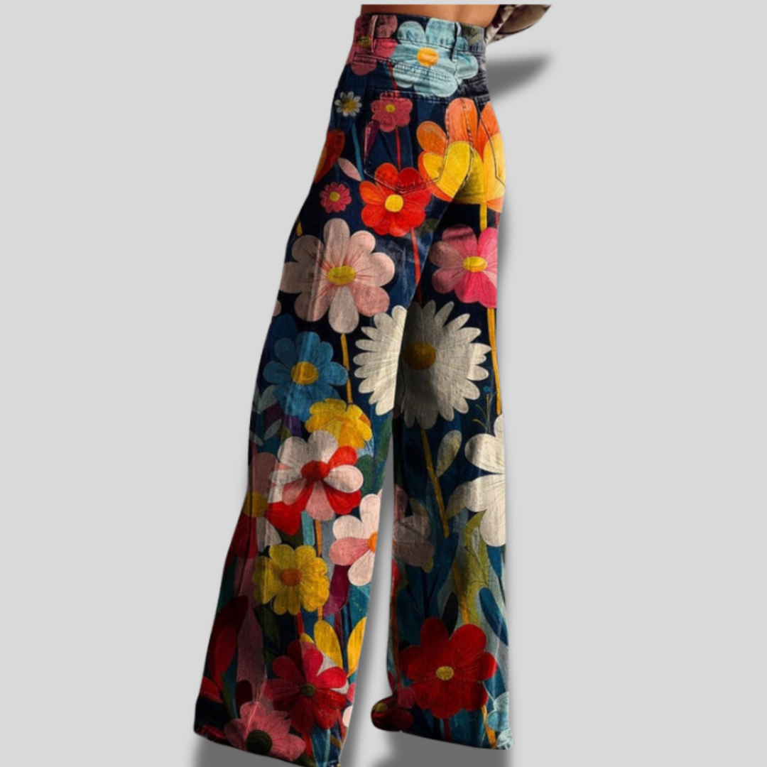 Lauren | Vintage Floral Wide-Leg Jeans