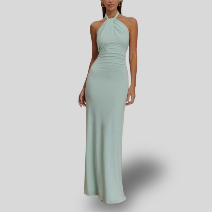 Noelle | Slinky Halter Maxi Dress
