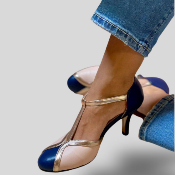 Alessia | Colorful & Comfortable T-strap Pumps with Round Toe
