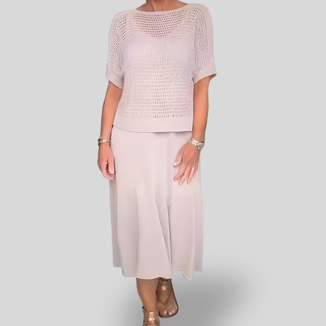 Elara | Knit-Top Midi Dress