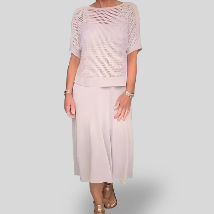 Elara | Knit-Top Midi Dress