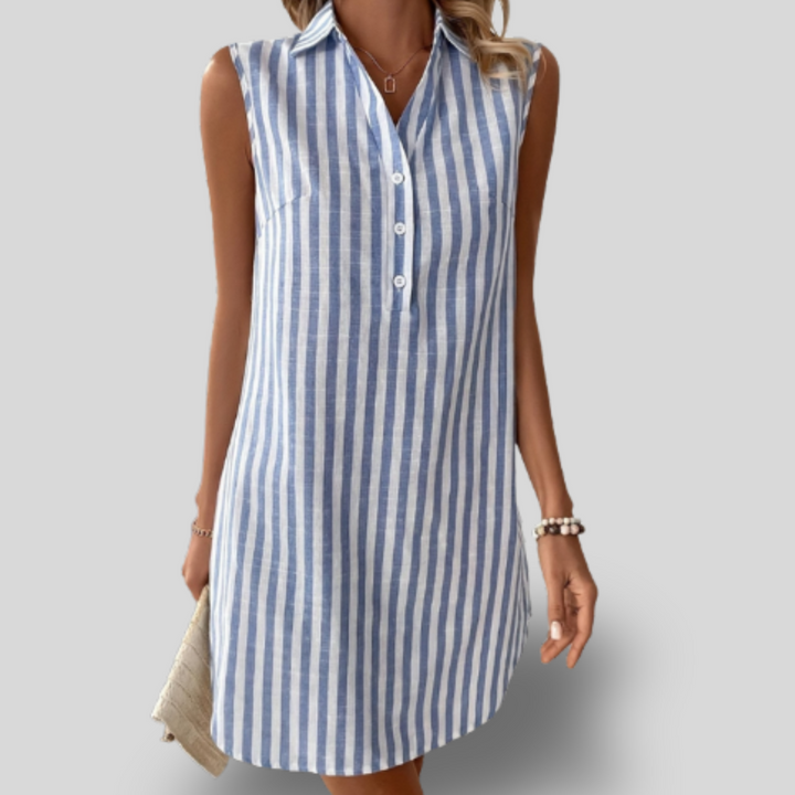 Laura | Elegant Striped Shirt Mini Dress