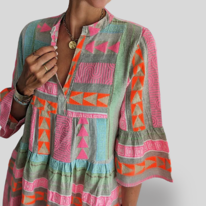 Solana | Pastel Boho Mini Dress