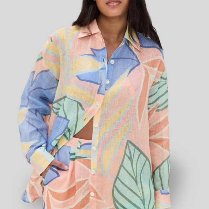 Taylor | Tropical Leaf Printed Short Set
