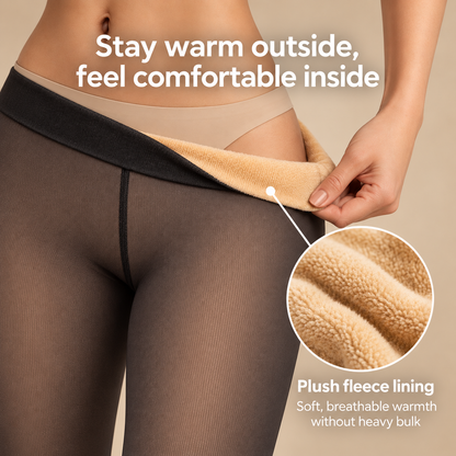 Sheer Illusion Fleece-Lined Tights
