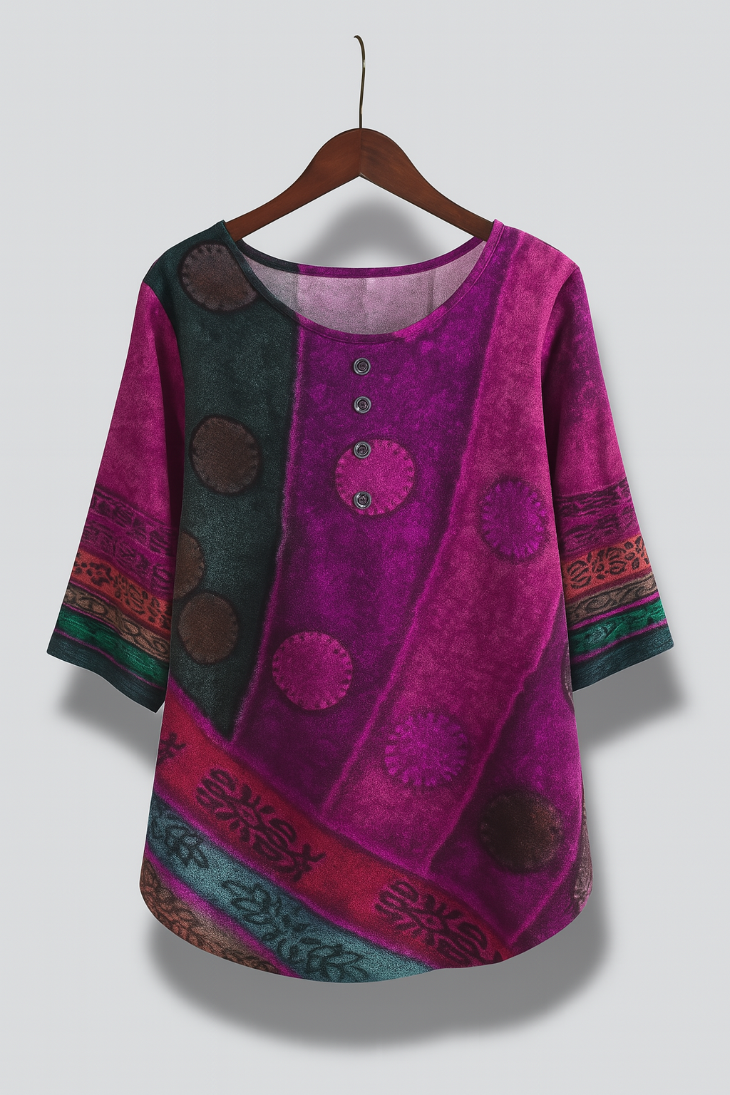 Amara | Boho Patchwork Blouse