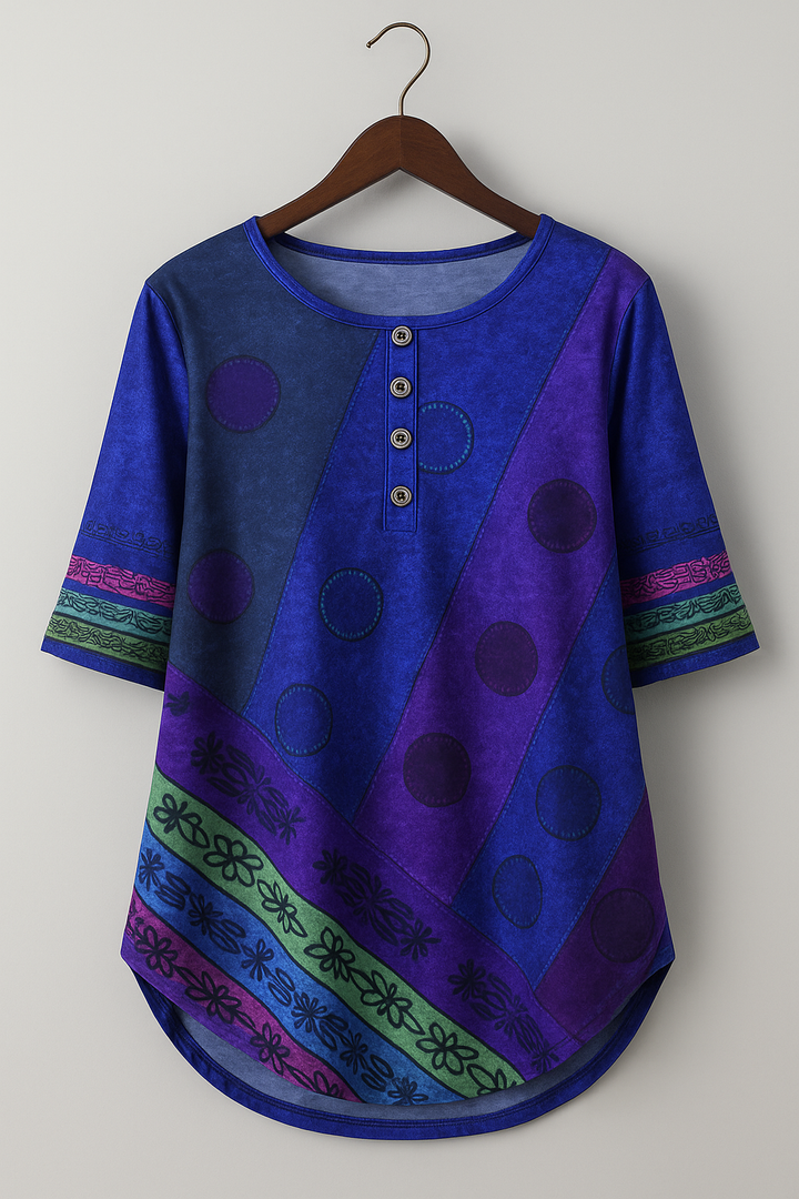Amara | Boho Patchwork Blouse