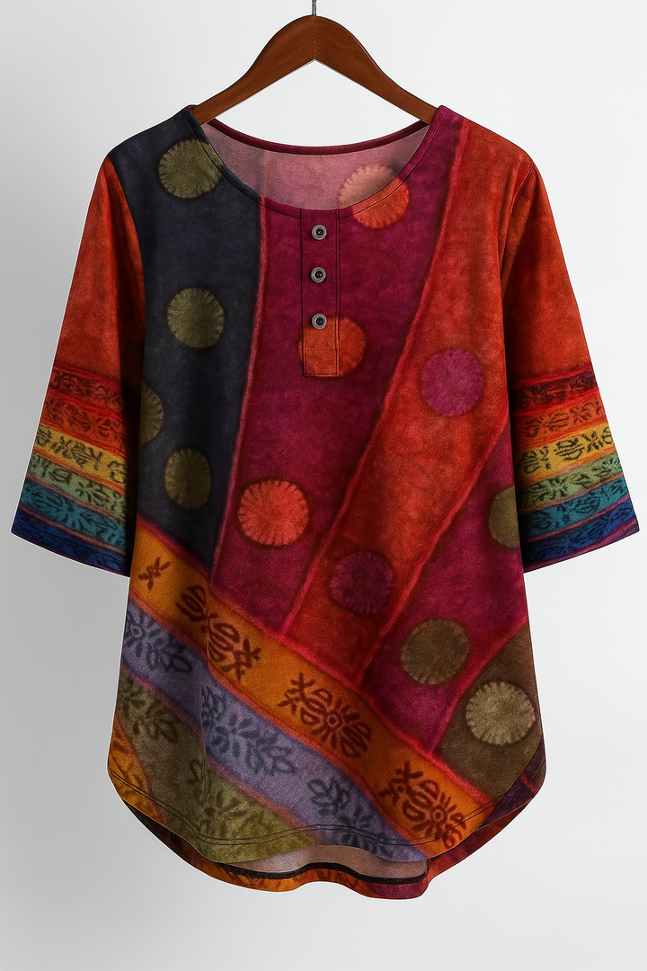 Amara | Boho Patchwork Blouse