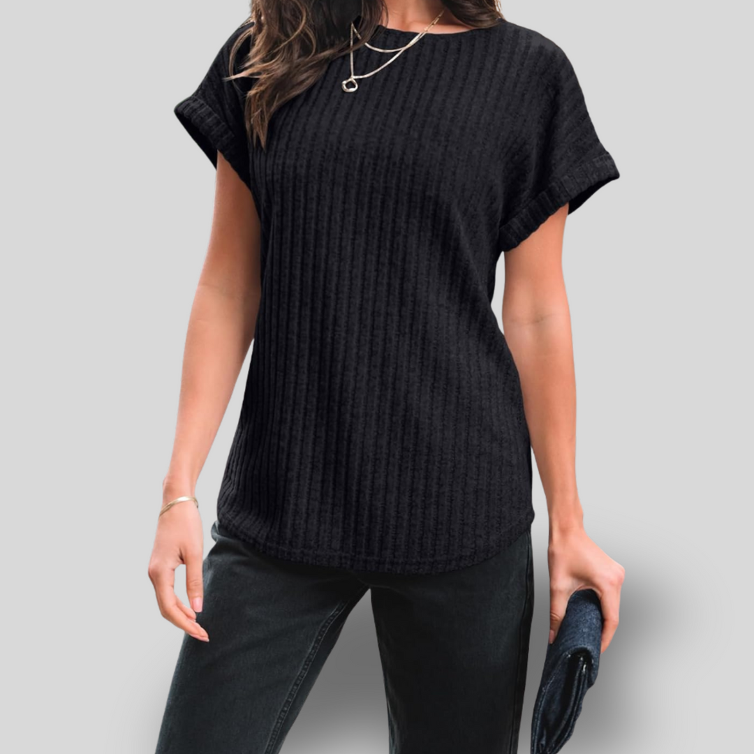 Alina | Short Sleeve Knit Tunic Top